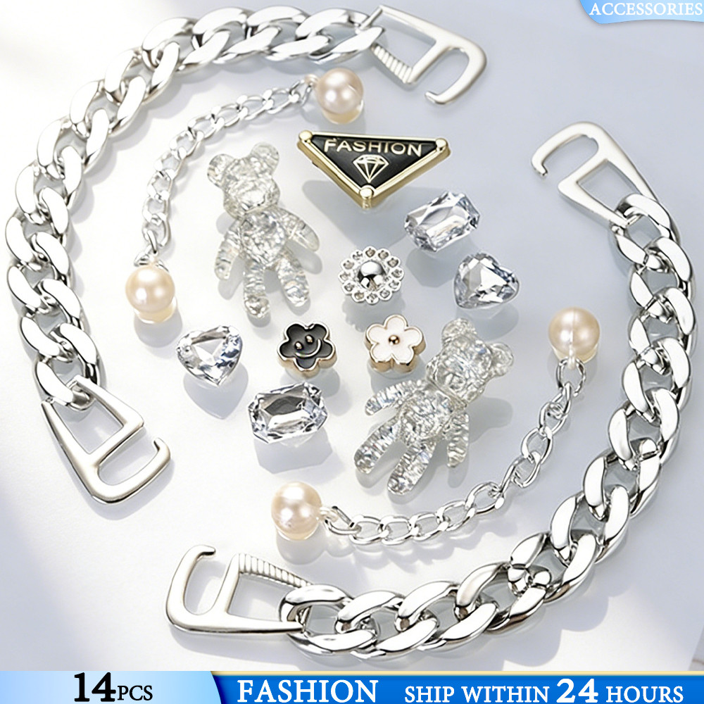 Urso Luxuoso Encantos de Sapato Jewelry botões DIY decorativos & acessórios de Sandálias removíveis