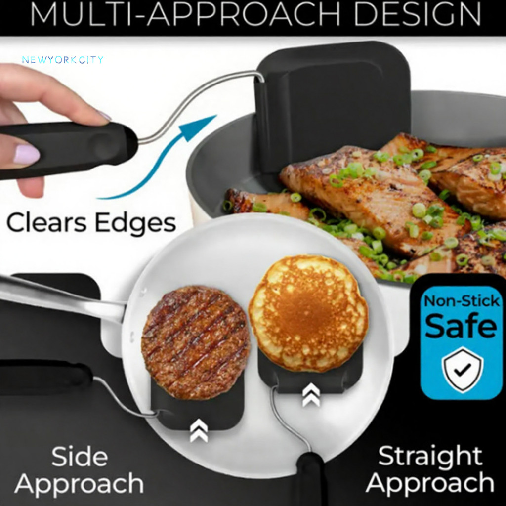 Non-stick Spatula Silicone Burgers Turner 1 or 2 Pcs Adjustable Angle with Swappable Heads Heat Resistant Scraper for Eg