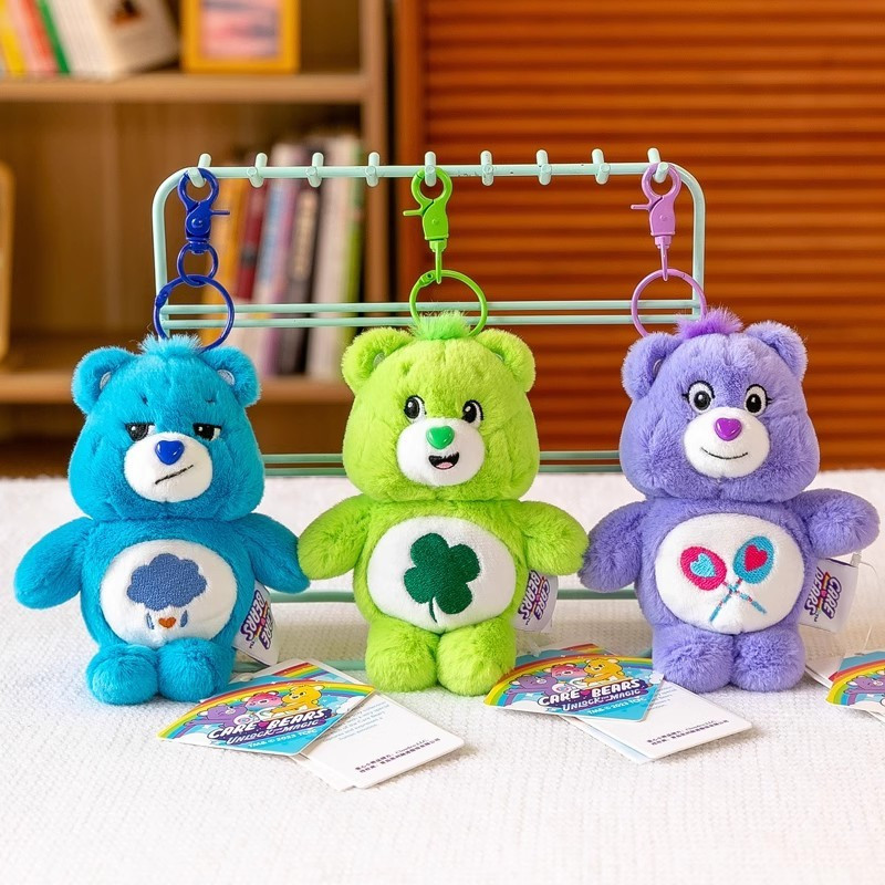 Cuidados urso chaveiro pingente brinquedo de pelúcia menina presente de aniversário