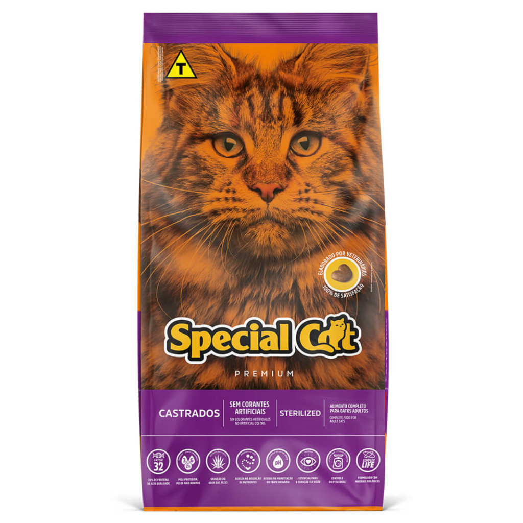 Ração Special Cat Para Gatos Adultos Castrados Frango e Carne 3 kg