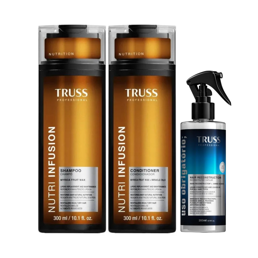 Kit Nutri Infusion - Shampoo, Condicionador 1L + Spray Uso Obrigatorio Cond 260ml  - Truss