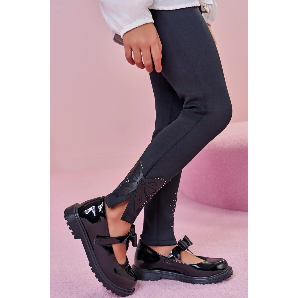 Calça Legging Preta Luxo Fly Tech 90328 Infantil Menina