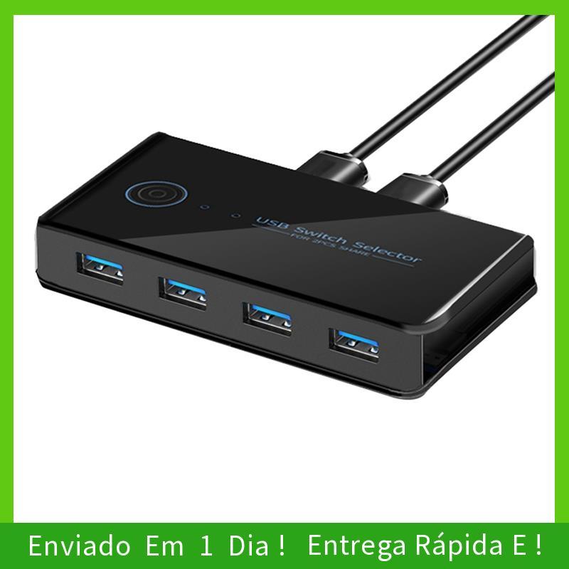- joyceUSB KVM Switch USB Shared Switcher 2 Em 4 Saídas Para Laptop PC Teclado Mouse Impressora Adaptador De Hub De Inte