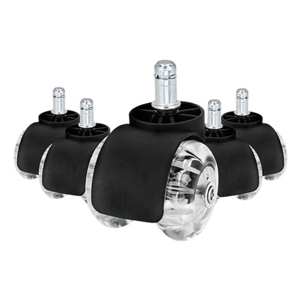 Kit 5 Rodinhas para Cadeira Gamer em Silicone/PU - Anti-risco e Protetora para Pisos