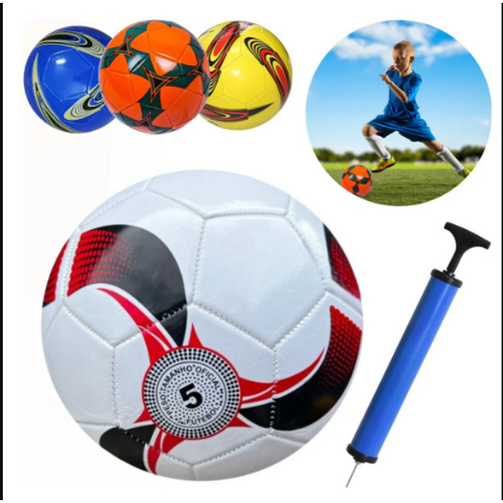 Bola De Futebol Infantil Capotão Campo Costura Firme + Bomba Verde.
