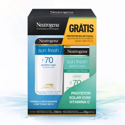 Kit Neutrogena Sun Fresh Protetor Solar Corporal FPS70 200ml + Facial FPS70 40g