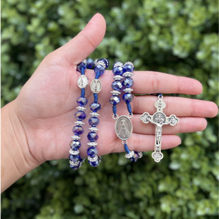TERÇO NOSSA SENHORA CRISTAL AZUL em Oferta na Shopee