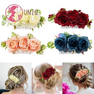 UNIQUE Pino De Cabelo De Pente De Flores Jóias De Noiva Cristal Ornamentos Elegante em Oferta na Shopee
