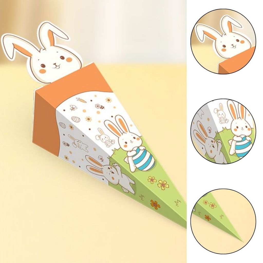 10 CAIXA CONE COELHO LEMBRANCINHA  PASCOA COLORIR 5947 ( IDEIA PÁSCOA 2026 )