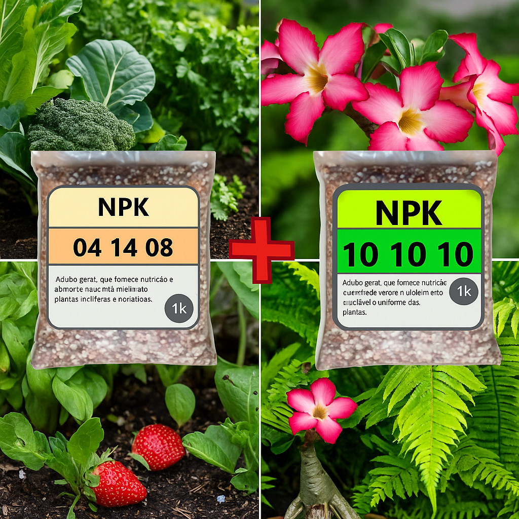 Kit adubo NPK 101010 + NPK 041408 - Nutrição Crescimento Floração Frutificação Plantas