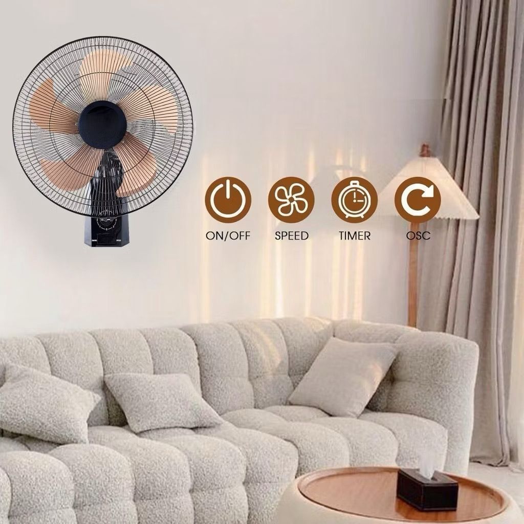 Novo! Ventilador de Parede 5 Pás Metálicas Silencioso com 3 Velocidades e Oscilação – 127V ou 220V
