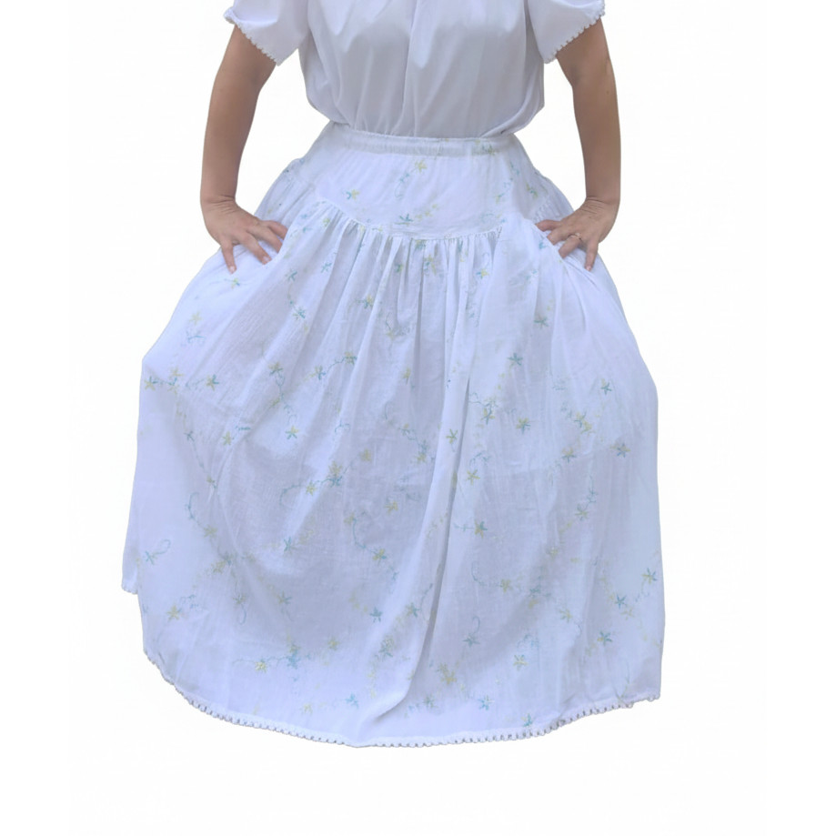 Saia Feminina Estampada 100% Algodão Umbanda E Candomblé em Oferta na Shopee