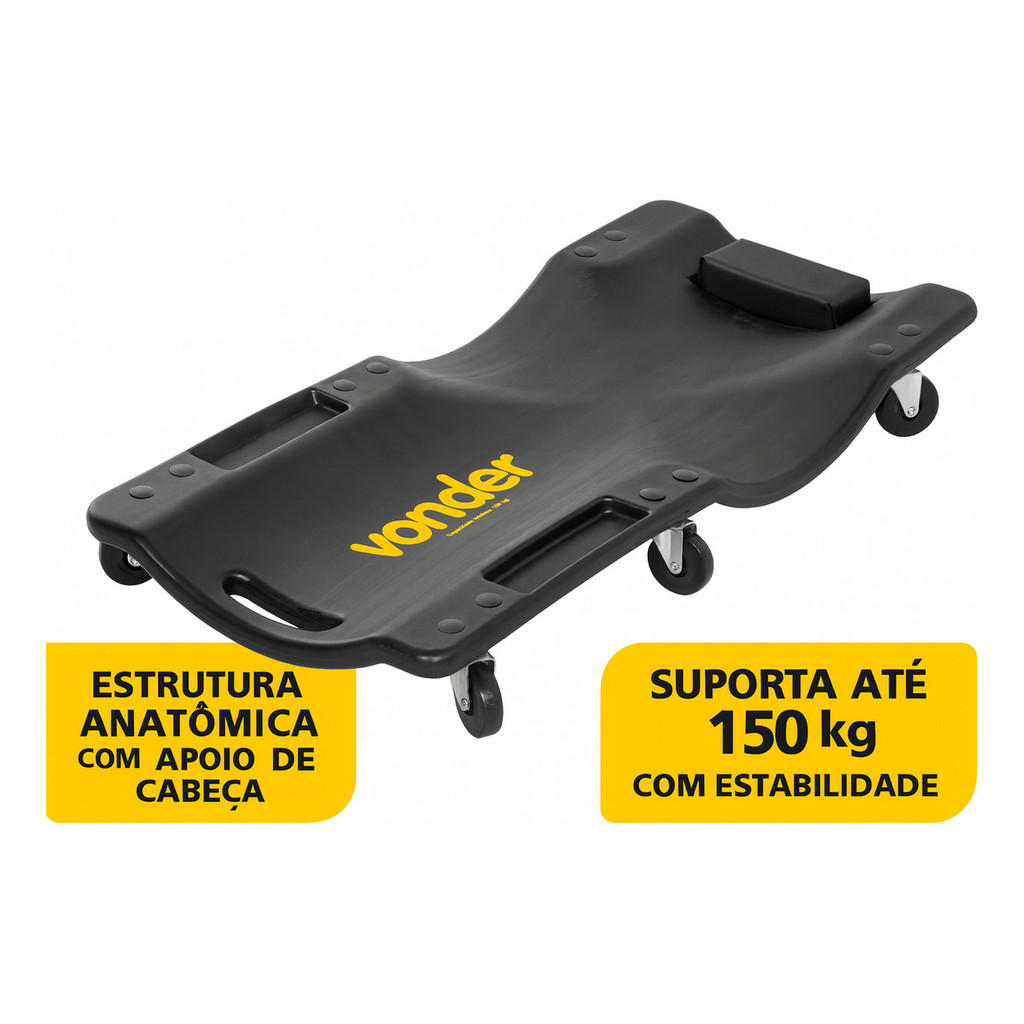 Carrinho Maca Oficina Ergonômico Vonder C/ Rodízios