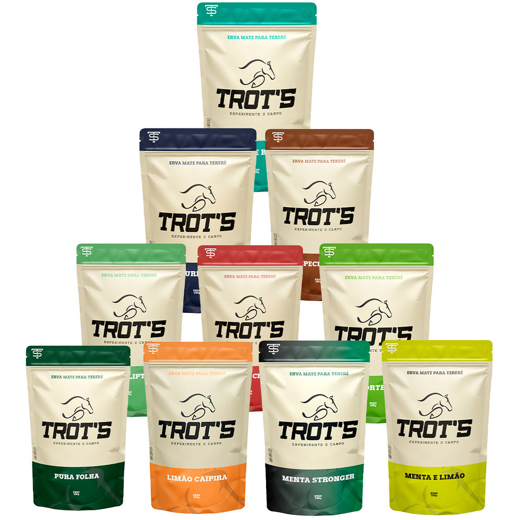 Kit com 10 Ervas Mate TROT'S 500ML - ESCOLHA SABORES em Oferta na Shopee