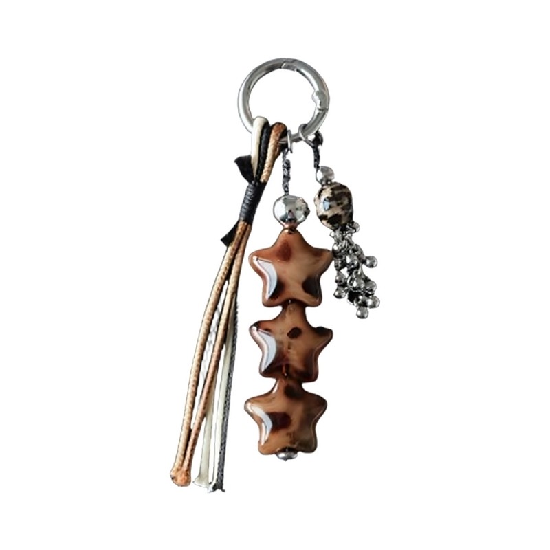 Ace Acrílico Leopardo Estrela Grânulo Chaveiro Artesanal Decorativo Porta-Chaves Acessórios De Moda Acessório