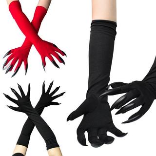[Trêsgoodstonesgen] Luvas De Pata Femininas De Halloween Com Unhas Longas E Garras Para Festa , Acessórios Fantasia De C