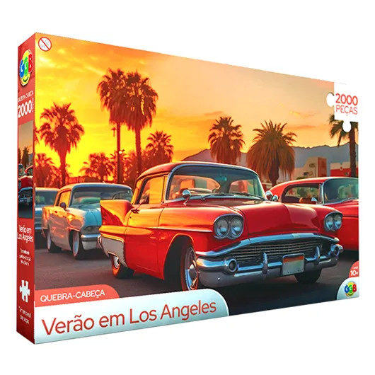 Jogo Quebra Cabeça Verão em Los Angeles 2000 Peças Educativo Puzzle GGB