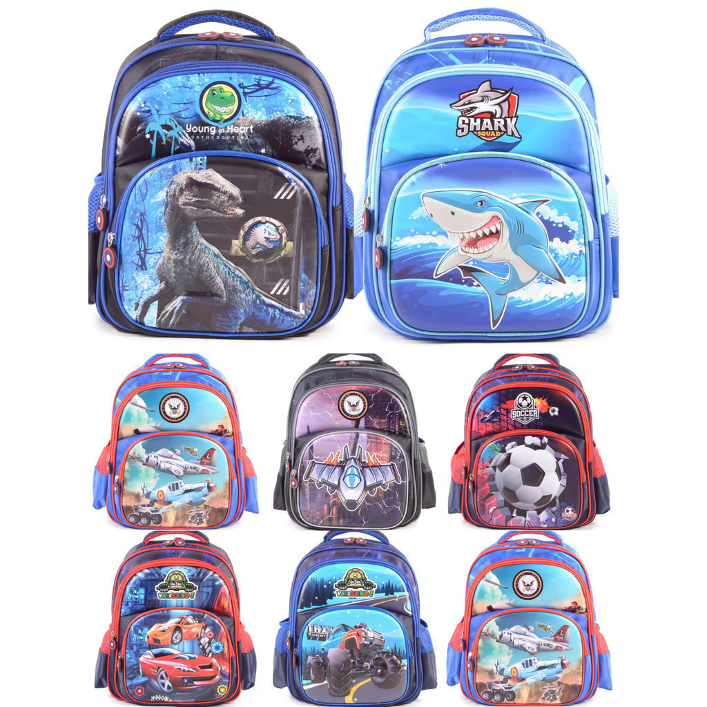 Linda e prática mochila escolar 3D para meninos, 3 compartimentos em Oferta na Shopee