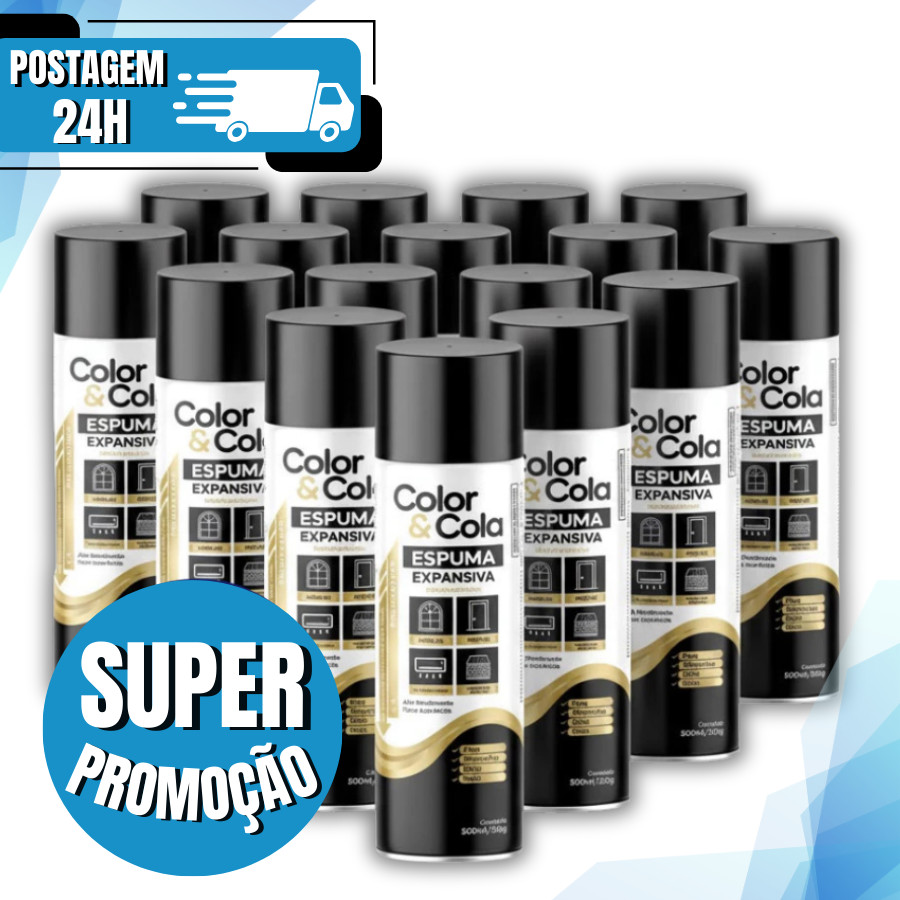 Kit Espuma Expansiva Poliuretano Profissional 500Ml Color e Cola
