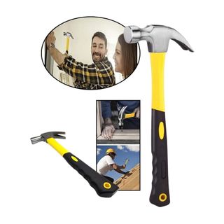 Martelo Profissional Unha Cabo Emborrachado Reforçado 27cm 33cm 40cm Fibra de Vidro Pegada Emborrachada