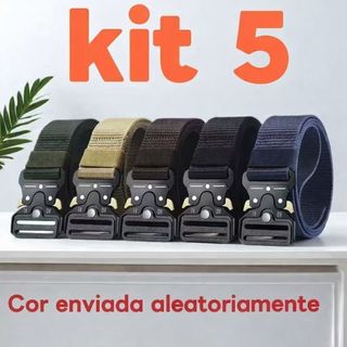 cinto tático Militar Largo Em Nylon Fivela Larga Em Zinco e Engate Rápido 110CM kit 5