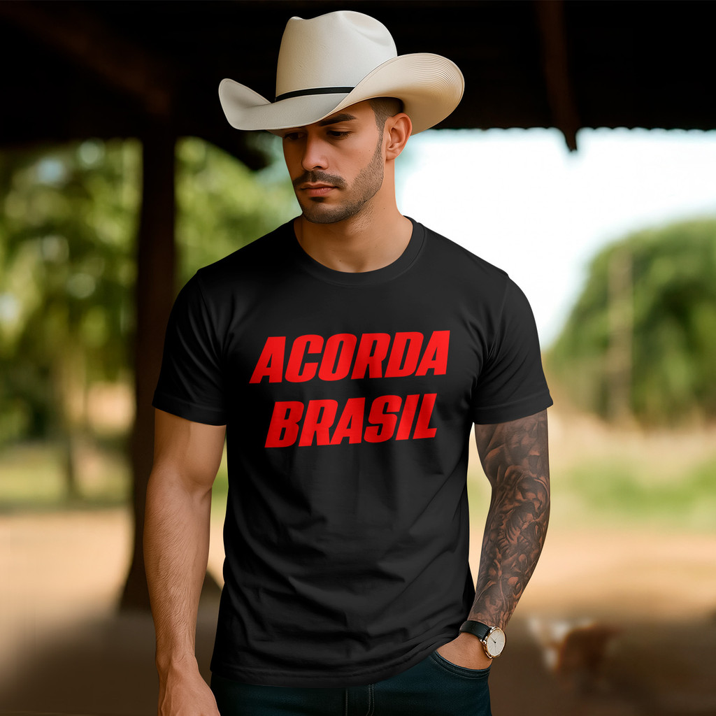 Camiseta Acorda Brasil Caminhada pela Liberdade Camisa Patriota Camiseta Estilo Urbano