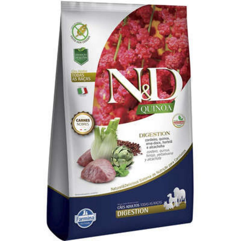 Cuidado Digestivo para Cães Adultos de Todas as Raças Sabor Cordeiro 10,1Kg N&D Quinoa