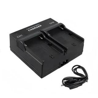 Carregador duplo Para Bateria De Led Np F550/f970/fm50/qm91d