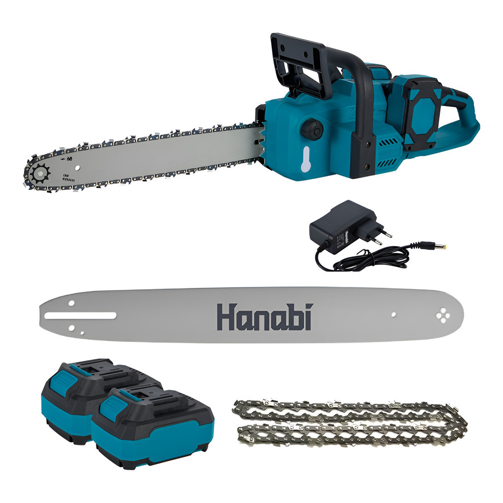 【Hanabi】Motosserra Brushless 40v 16 Polegadas 2 Baterias Sabre 46cm Azul-petróleo 127/220v