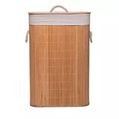 Cesto para Lavanderia Lyor de Bambu com Tampa Natural 40cm