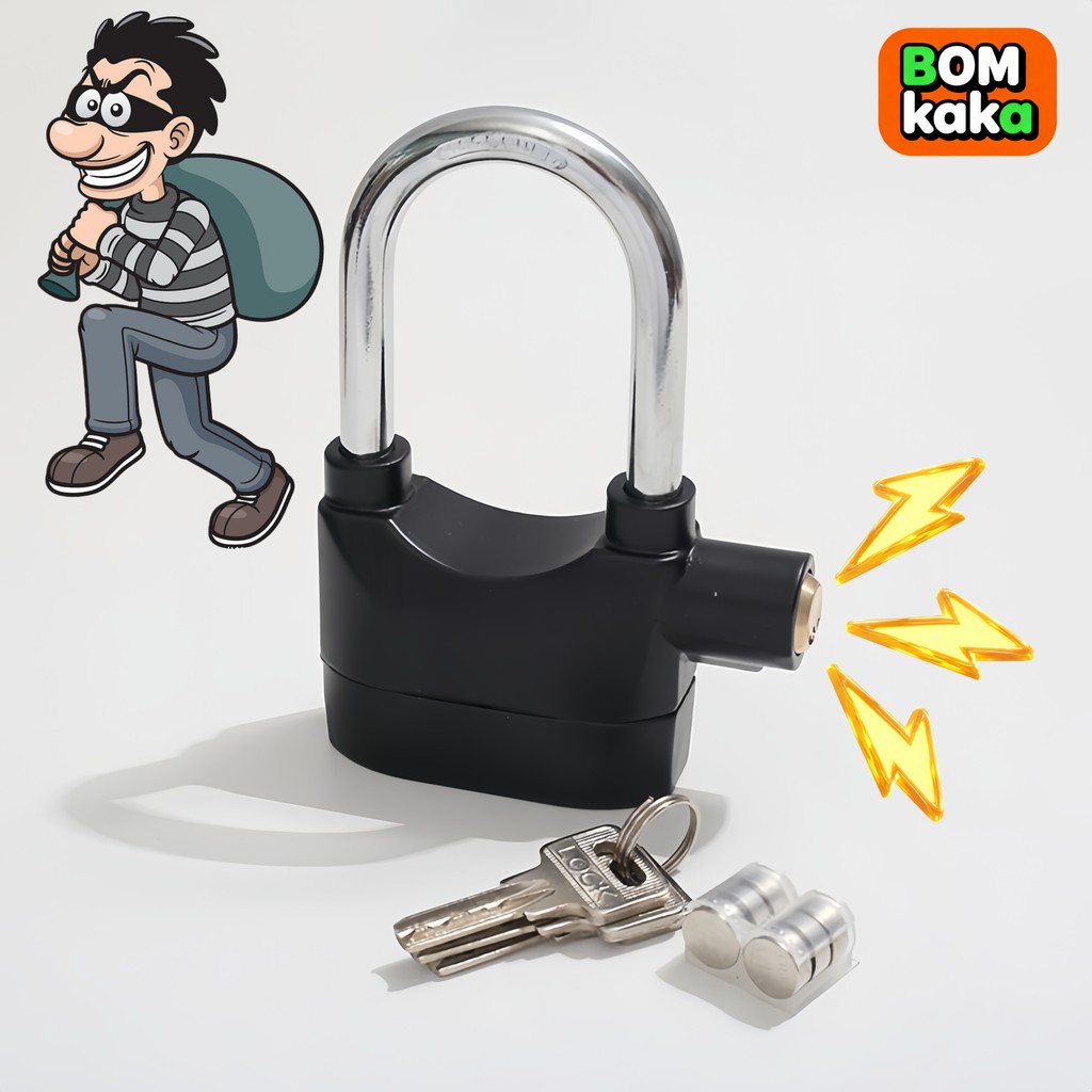 Cadeado Com Alarme Sonoro Antifurto Para Motocicleta Bicicleta Bike Mala de Viagem