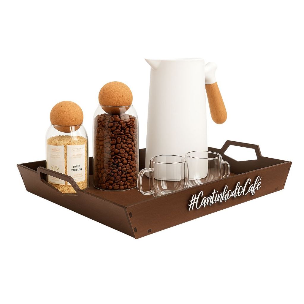 Bandeja Decorativa Cantinho Do Café Em MDF Para Cozinha Moderna Organizada Com Estilo E Funcionalidade em Oferta na Shopee