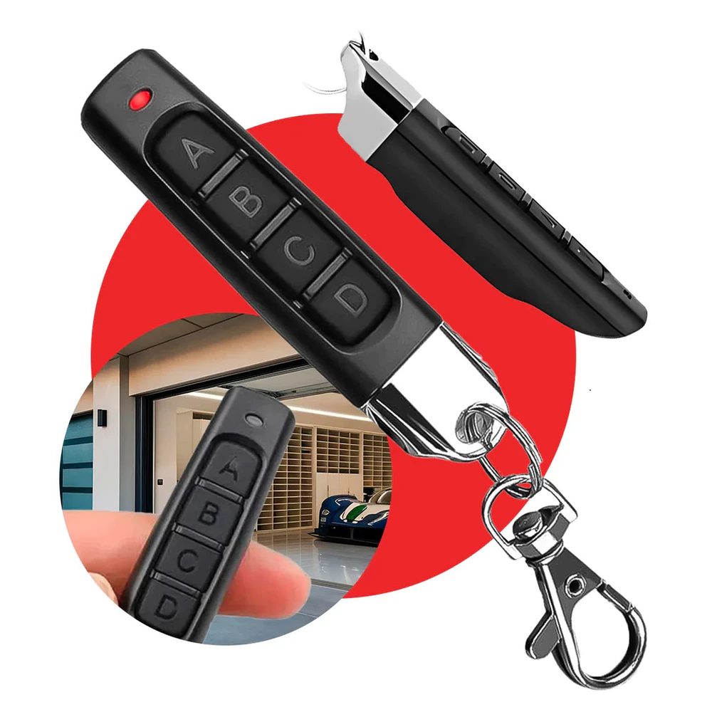 Controle Remoto Portão Universal Alarme 433mhz 4 Botões Mini Chaveiro Garagem Cancela Automação
