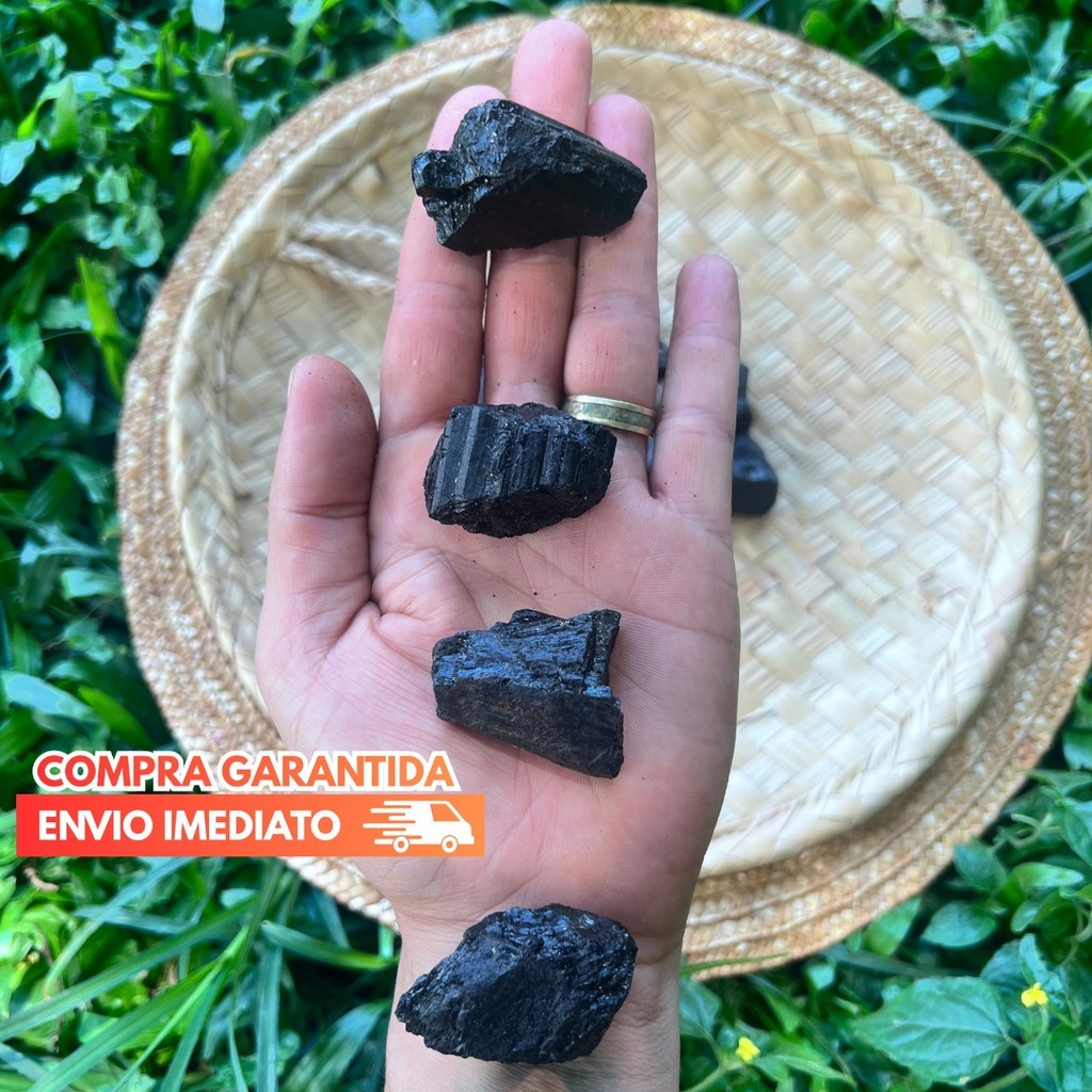 Turmalina Negra Pedra Cristal Natural Bruto - Kit por Unidades 💚