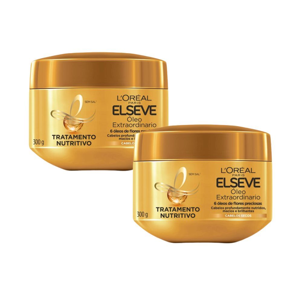 Kit 2 Creme de Tratamento Elseve Óleo Extraordinário Nutrição Intensa com 300g em Oferta na Shopee