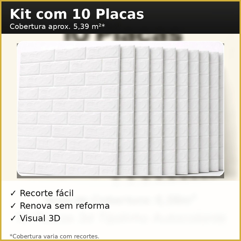 Kit 10 Painel 3D Tijolo Alto Relevo Autocolante 70x77cm Revestimento Parede Adesivo Envio Full em Oferta na Shopee