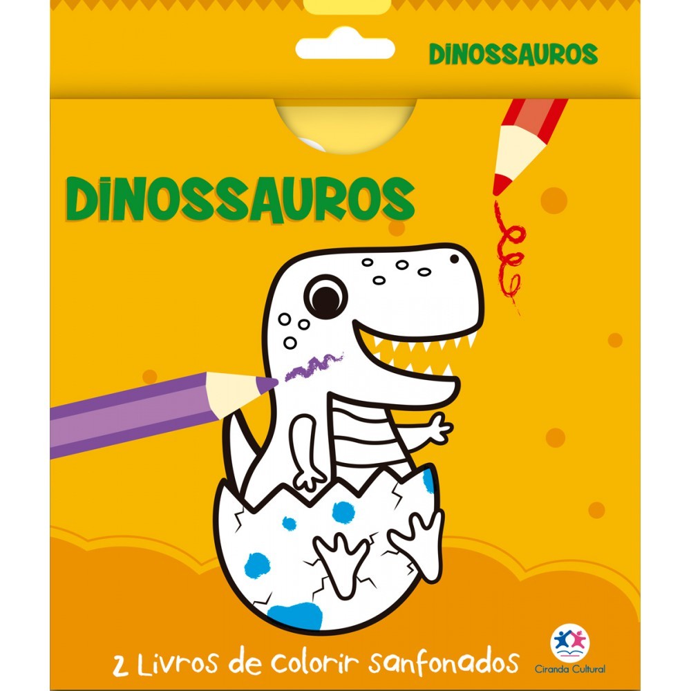 Livro Dinossauros - 2 livros de colorir sanfonados