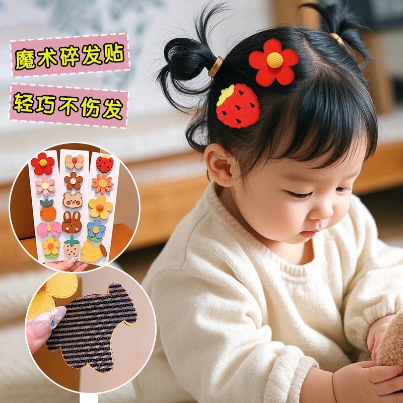 Conjunto De 5 Peças De Desenho Animado Fofo Velcro Postando Acessórios De Cabelo Adoráveis Para Crianças