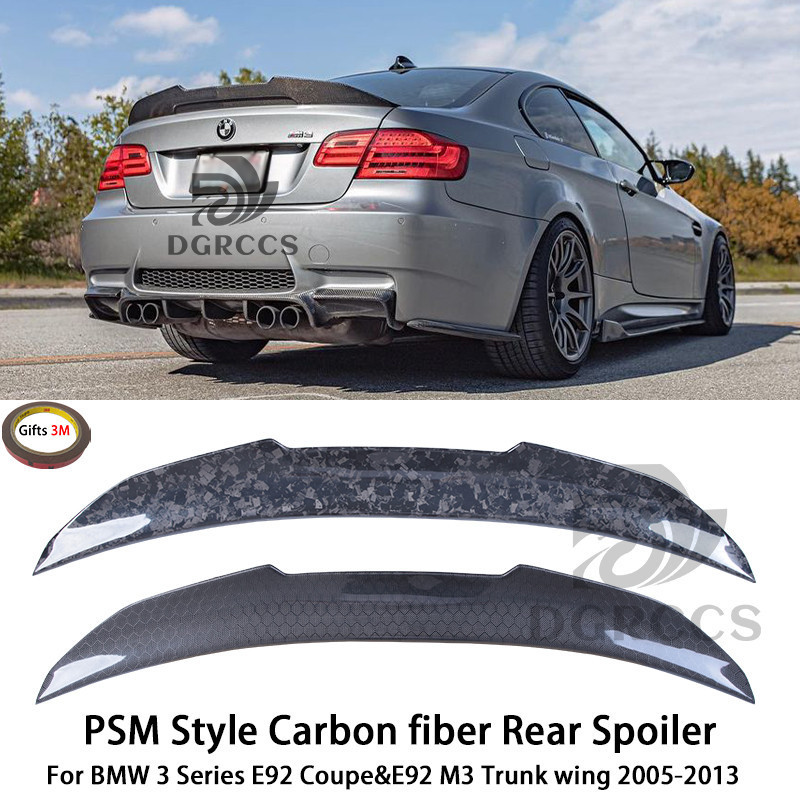 Para BMW Série 3 E92 Coupe & E92 M3 PSM Estilo Fibra De Carbono Spoiler Traseiro Asa Do Tronco 2005-2013 Forjado Favo De