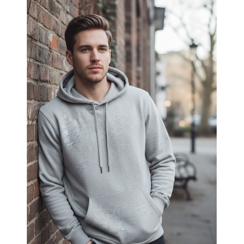 Moletom Masculino Canguru Casaco Frio Premium Tumblr Macio Cinza Lisa P