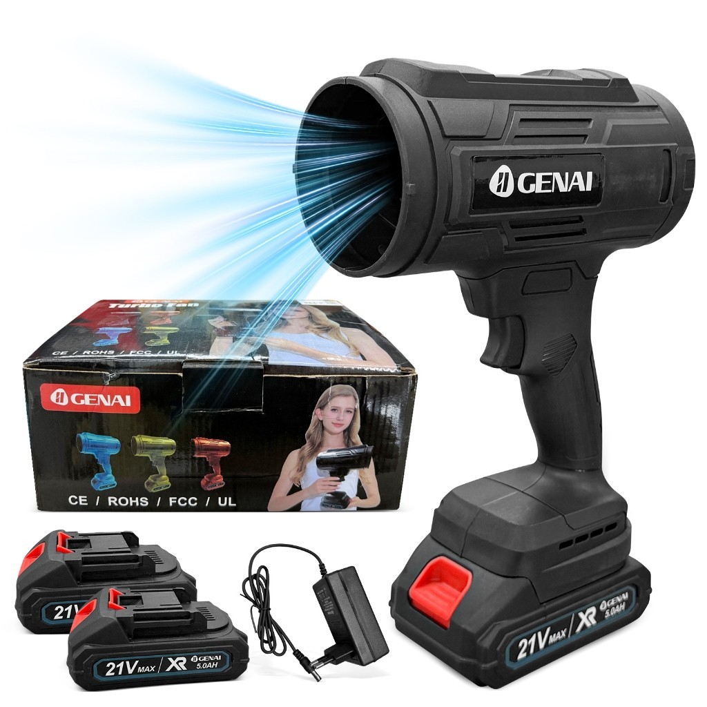 Soprador De Folhas Turbo Portátil Recarregável 21 v Com 2 Baterias Potente Limpeza Interna e Externa 26000 RPM em Oferta na Shopee