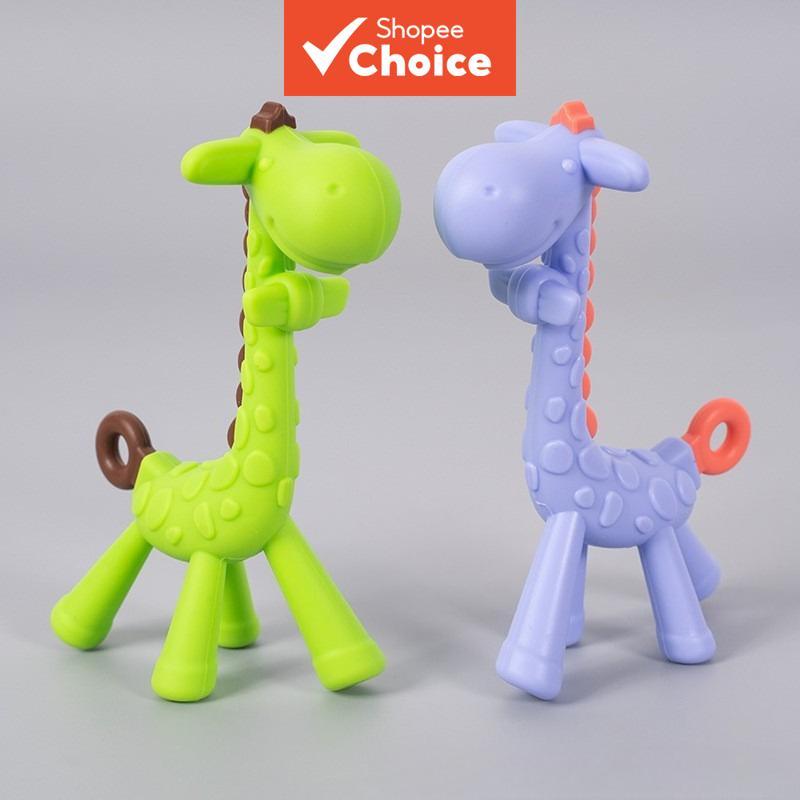Mordedor De Dentição Para Bebês , Anel Em Formato De Girafa , Pingente De Mastigação De Silicone Sem BPA , 1 Peça