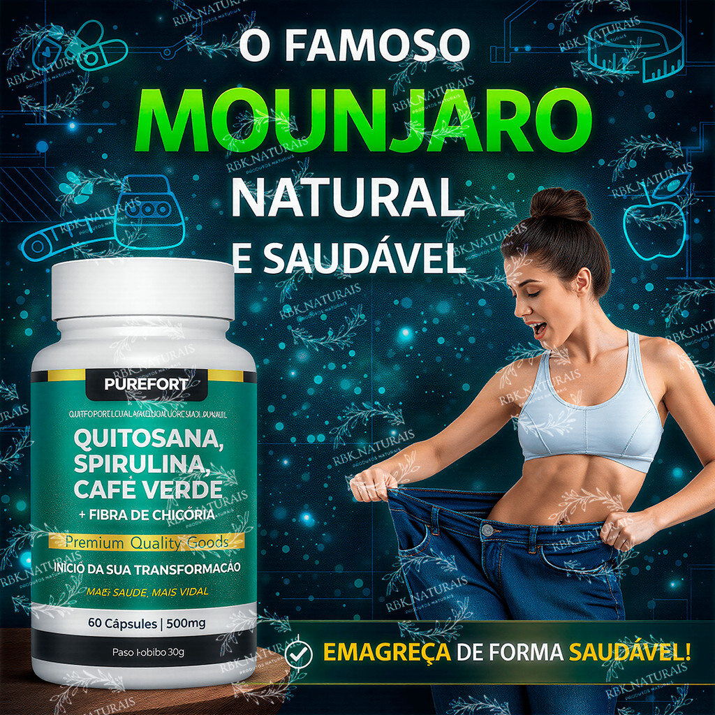 Quit¹osana, Spirulina, Café Verde e Chicoia | Suplemento natural | Original | Purefort em Oferta na Shopee