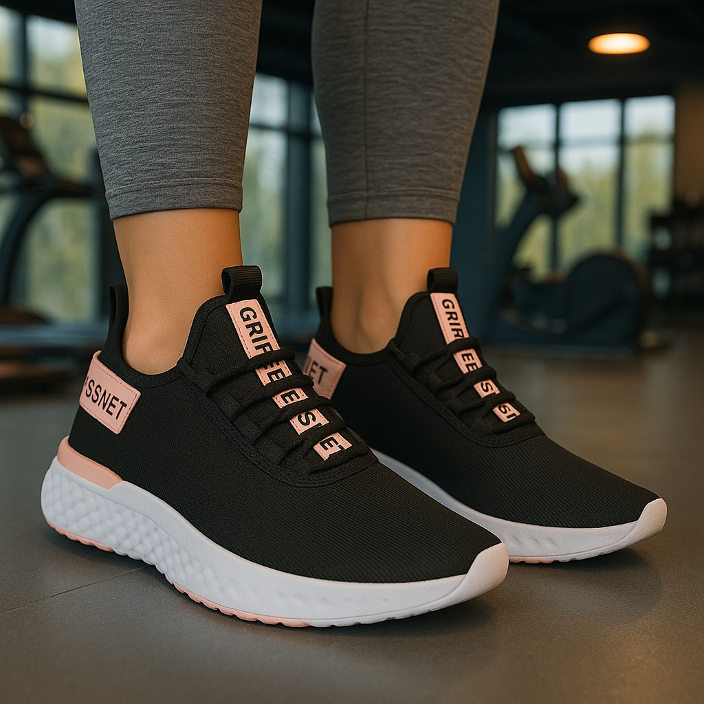 Tênis Feminino Estilo Esportivo para Academia Fitness Corrida Amortecimento Confortável