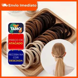 Kit 72/36/6 Rabicó Marrom Trend Meia de Seda Xuxinha Elástico Cabelo Nude Bege Preta em Oferta na Shopee