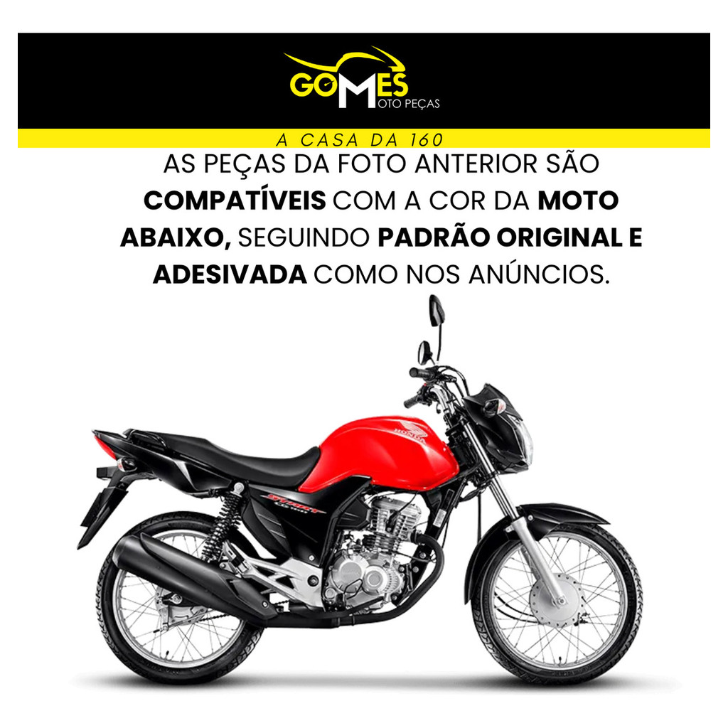Farol Completo Cg Start modelo 160 2016 até 2024 Par de Carenagem Bananinha Aranha Rabeta Traseira