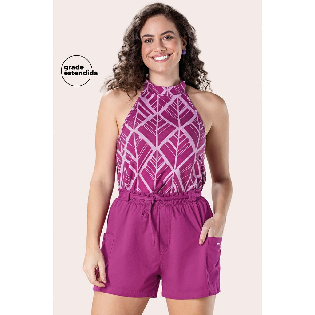 Short Feminino Clochard com Cinto Marialícia Rosa