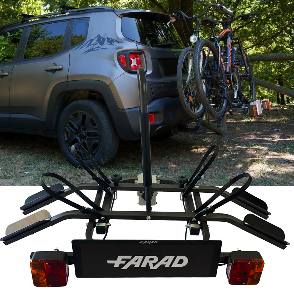Transbike Para Engate Reboque Farad Grana 2 Bicicletas Porta Bike Bicilceta Suporte Veicular
