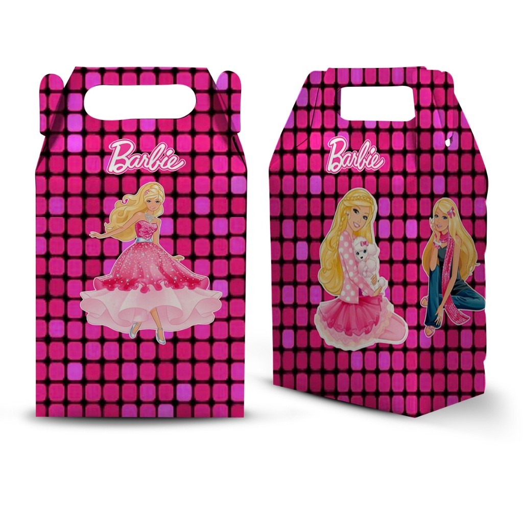 10 CAIXA MILK MALETINHA TEMA  BARBIE LEMBRANCINHA PARA FESTA