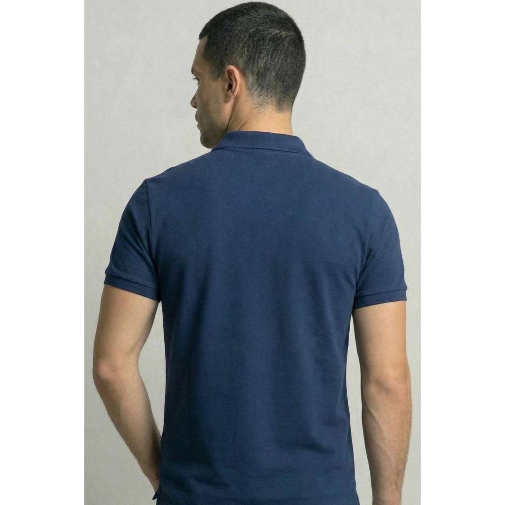 Polo Piquet Lisa Com Botão Polo Wear Marinho · foto 2